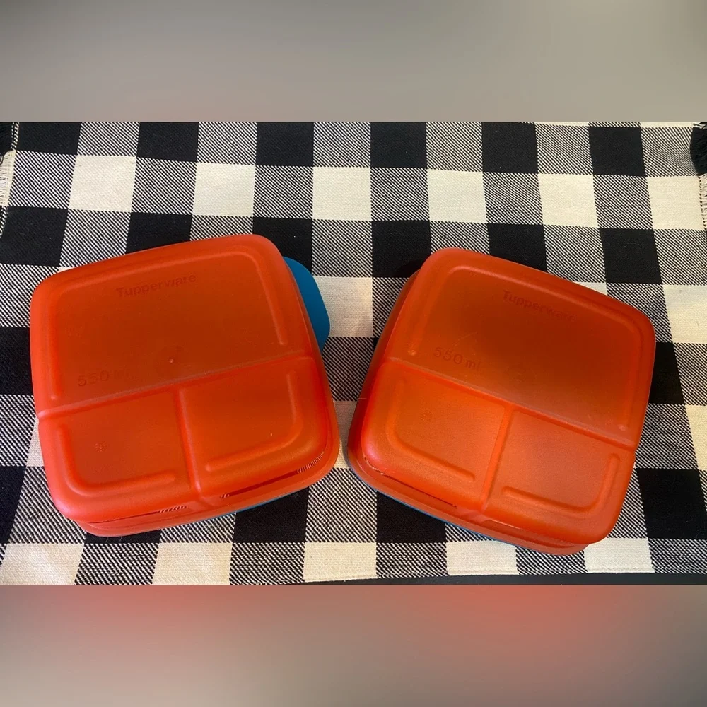 Tupperware Lunch‎ It Divided Container Vibrant Blue and Orange Set